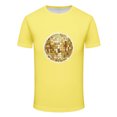 thumbnail image 4 of IWRICH Men's Disco Graphic Printed Crew Neck T Shirts Short Sleeve Casual Tees Mardi Gras Tops Yellow XL, 4 of 5