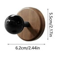 thumbnail image 3 of 1PC Walnut Wood Wall Hook with Strong Adhesive, No Drill Heavy Duty Command Hook for Bathroom Kitchen, Removable Hanger for Towels Robes Coats, with Glue, Black, 3 of 6