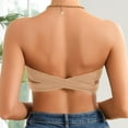 thumbnail image 5 of ASFGIMUJ Strapless Bra For Women Crossover Side Closure Non- Silicone Padded Bandeau Bras Wireless Tube Top Bra, 5 of 6