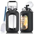 thumbnail image 1 of Botella de agua WINSA de vidrio de 3 L con tapa con sorbete y funda de silicona, 1 of 7