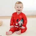 thumbnail image 2 of Disney Mickey and Friends Baby Jumpsuit Zip Up Design Christmas Character Prints Sizes 0-24 Months, 2 of 11