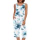 thumbnail image 4 of Conjunto de Ropa de Estar de Mujer Cuello Redondo Impresión Blusa sin Mangas Pantalones Cortos, Pantalones de Cintura Elástica para las Mujeres, 4 of 7