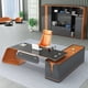 thumbnail image 2 of Nordic Paint Office Desks Household Study Computer Desk Modern Office Furniture Manager Table Light Luxury Fashionable Boss Desk My Lux Decor Round, 2 of 11