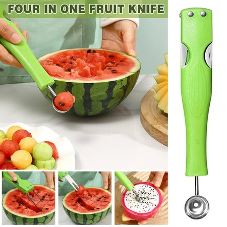 

Creative Multi-functional Stainless Steel Four In One Watermelon Cutting Fruit Digging Ball Cutting Machine Hami Melon Fork Ball Machine