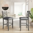 thumbnail image 6 of Furvclv Kitchen & Dining Room Sets 3-Piece Dining Table Set With Bottom Shelf Foldable Table 2 Cross Back Padded Chairs Dining Set, 6 of 9