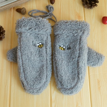 

EQWLJWE Women s Winter Keep Warm Cashmere Lovely Printing Weave Knitted Flip Gloves Gloves Holiday Clearance