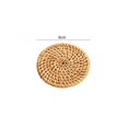 thumbnail image 1 of 1Pcs Knitting Rattan Round Solid Anti-skid Insulation Pad Non-slip Coffee Cup Mat Unique Placemat For Hotel Restaurant, 1 of 8
