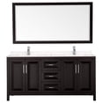 thumbnail image 2 of Wyndham Collection Daria 72" Square-Sink Wood Double Bathroom Vanity in Espresso, 2 of 5