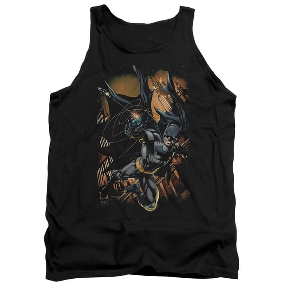 Batman Grapple Fire Adult Tank Top Black