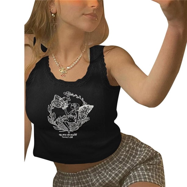 Top corto gótico Xingqing 2022 y2k para mujer, camiseta de manga corta con cuello redondo oscuro de Academia, ropa Grunge con diseño de calavera gráfica Tan Jianjun unisex