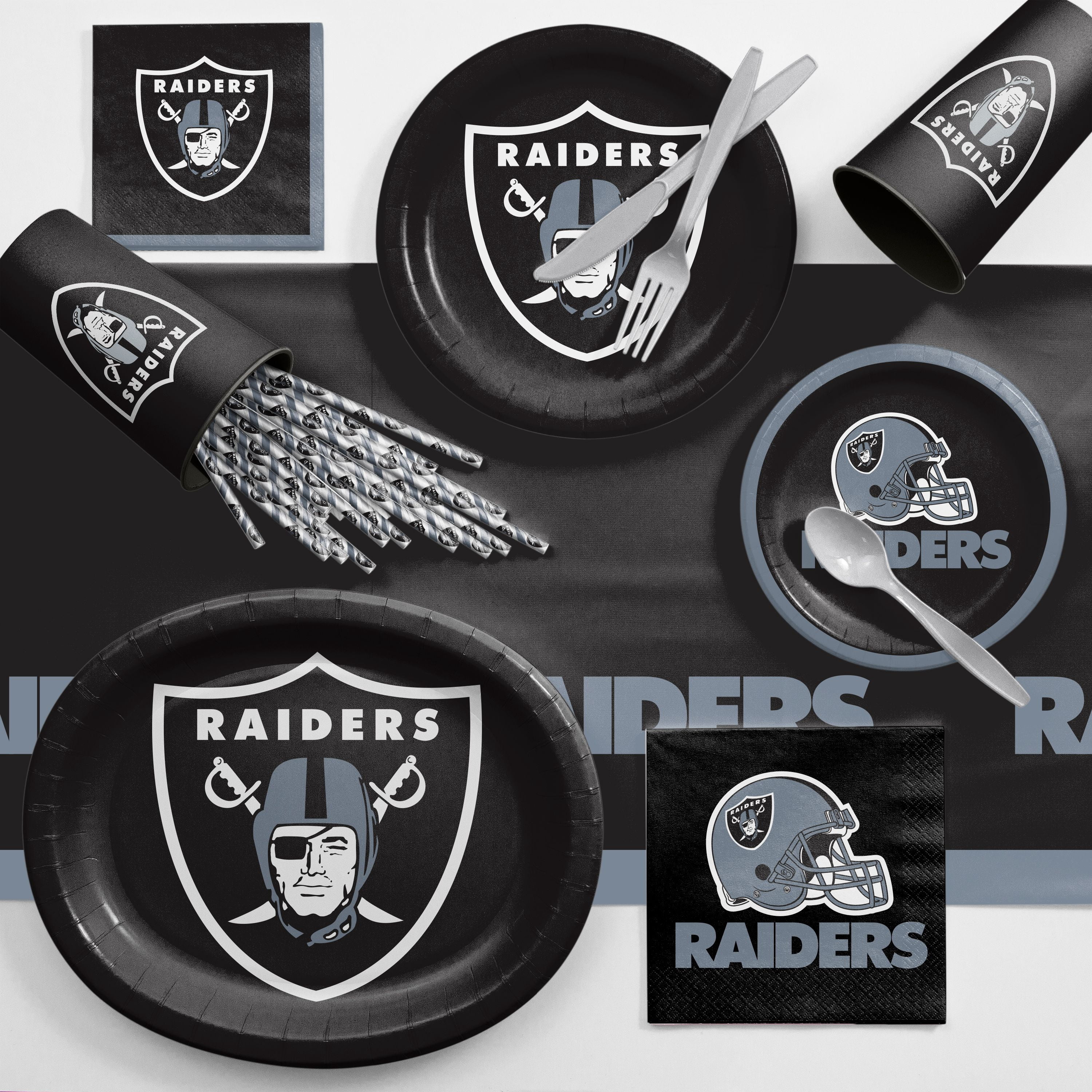 Oakland Raiders Paper Napkins, 48 Count for 24 Guests