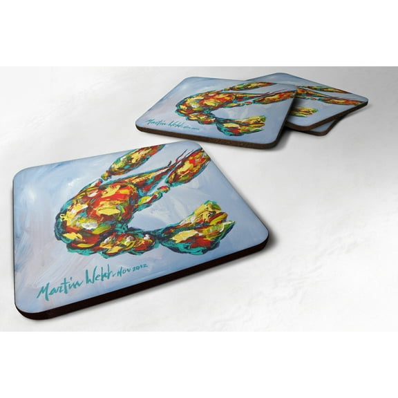 Carolines Treasures MW1032FC Crawfish Iced Crawfish Foam Coaster Set of 4 3 1/2 x 3 1/2 multicolor