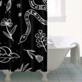 thumbnail image 4 of Black Gothic Snake Flower Moon Pattern Shower Curtain 36"x72" ,Bathroom Decorative Shower Curtains Set with 12 Hooks,Modern Waterproof Washable Shower Curtain, 4 of 6