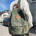 thumbnail image 1 of Women Men Canvas Bag Boy Girl College Backpack Male Female Book Travel Backpack Laptop Lady Student Bags ( Size : 42cm), 1 of 4