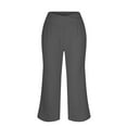 thumbnail image 4 of Bovemsi Lounge Pants Women Solid Color Casual Loose Pocket Sports Pants Wide Leg High Waist Palazzo Pants, 4 of 6