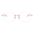 thumbnail image 5 of Pink Ultra-light Anti-blue Light Reading Glasses Glasses Frame for Women Oval Fashion Rimless Readers Eyeglasses Frame TR90, 5 of 7