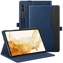 Fintie Case for Samsung Galaxy Tab S8 /S8 Plus 2022/S7 FE 2021/S7 Plus 2020 12.4 inch Tablet, Multi-Angle Stand Cover with Pocket Auto Wake/ Sleep , Built-in S Pen Holder, Navy/Black