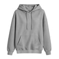thumbnail image 4 of Oiangi Oversized Hoodie for Women Long Sleeve Pullover Sweatshirts Casual Basic Cozy Pockets Sweatshirt for Fall Winter Gray M, 4 of 6
