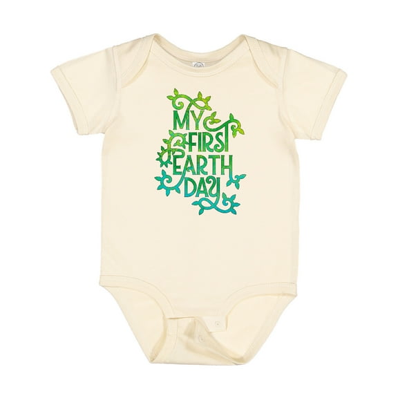 Inktastic My First Earth Day with Leaves Boys or Girls Baby Bodysuit