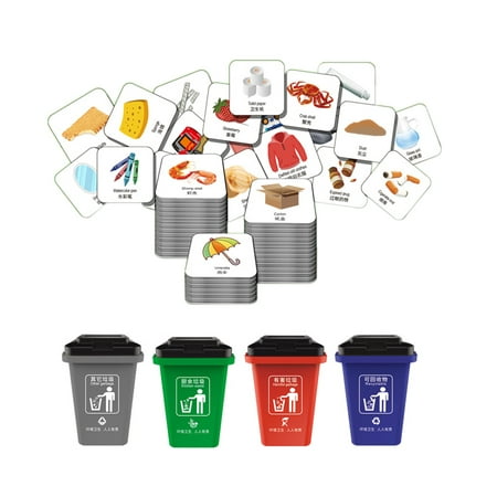 

1 Set Kids Early Teaching Tool Sorting Garbage Can Toy Small Trash Can