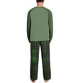 thumbnail image 7 of Mens Ultra Soft Pajama Tops 2 Pieces Sets Color Block Tops Nightgown Long Sleeve Round Neck Pullover Sweater Blouses Stripe Checked Sleep Pants Light Breathable Two Piece Sets Loungewear, 7 of 7
