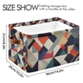 thumbnail image 4 of Yayeee Canvas Storage Basket with Handles for Shelves Fabric Bins Closet Organizer, Geometric Pattern, 4 of 8