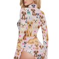 thumbnail image 4 of joogoo Dogs Cute Women's Mock Turtle Neck Long Sleeve Bodysuit M, 4 of 8
