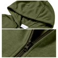 thumbnail image 5 of Hsovts Men Oversized Zip Up Hoodie Long Sleeve Full Zip Solid Color Plain Hooded Sweatshirt With Pockets Casual Daily Jacket Green M, 5 of 5