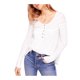 thumbnail image 1 of Free People - Camiseta henley para mujer, color blanco, mediano Free People henley, 1 of 2