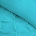 thumbnail image 4 of DNG Creations 5 Piece Half Pinch Pleated Duvet Cover 100% Egyptian Cotton, 800 TC- With Zipper Closure & Corner Ties ( Solid Turquoise Blue - Oversized King ), 4 of 5