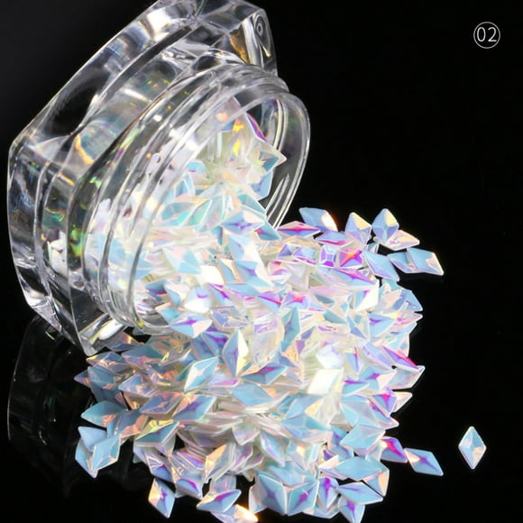 Uñas postizas, uñas postizas, regalos para mujeres, lentejuelas de diamante tridimensionales, lentejuelas brillantes, parches para uñas postizas, accesorios para decoración de uñas, diamantes de imita