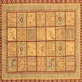 thumbnail image 1 of Ahgly Company Indoor Square Abstract Brown Modern Area Rugs, 4' Square, 1 of 4