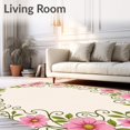 thumbnail image 2 of ODIKA 6'x9' Machine Washable Non-Slip Area Rug, Botanical Garden Blooms Intertwined Spiral Flourish Framework High Traffic Rug, Pink, 590630, 2 of 7