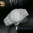 thumbnail image 3 of Stylish Men's Rhinestone Quartz Watch - Calendar Timepiece with Date Display, Water Resistant, Perfect for Parties, 3 of 6