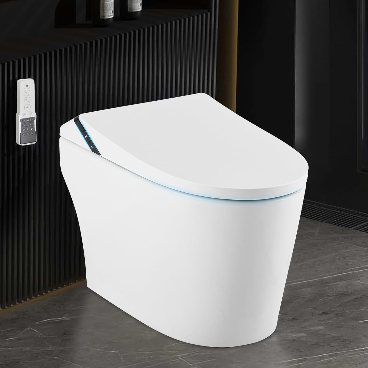 Acekid Bidet Toilet One Piece Tankless Smart Toilet Warm Water Sprayer Dryer Built-In Bidet Heated Seat Foot Sens