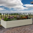 thumbnail image 1 of Bingirl 6ft x 3ft x 2ft Rectangular Raised Garden Bed, 0.5mm Galvanized Color Steel Planter Box, Beige, 1 of 8