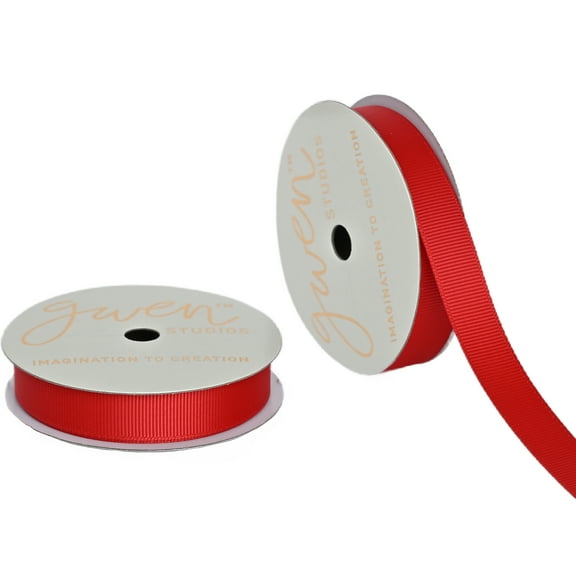 Gwen Studios 5/8" Red Grosgrain Ribbon, 7 Yards