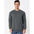 thumbnail image 2 of Sudadera de cuello redondo de color sólido de manga larga de ajuste regular básico informal para hombre Gris oscuro M, 2 of 6