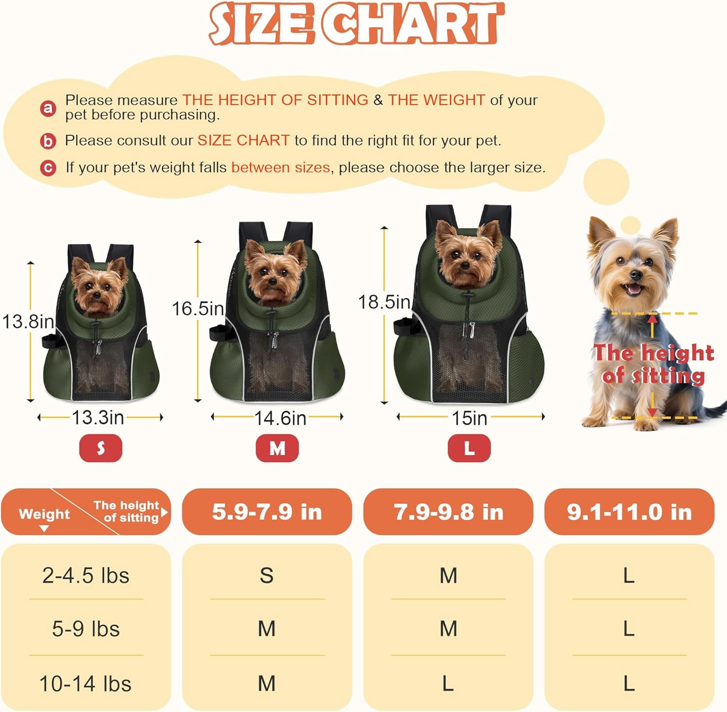 Pet Dog Carrier Backpack Small Dog Front Backpack Ventilated Mesh Dog Travel Back