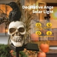 thumbnail image 3 of Luces solares de decoración al aire libre de Halloween, luces fantasma impermeables, luces solares de jardín de calavera con cuervo negro en calavera, 3 of 5