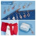 thumbnail image 4 of Theme Stitch Markers Alloy Enamel with Rhinestone Crochet Leverback Hoop Charms Locking Stitch Marker Ring Hand Infinity Platinum Golden 3~4.3cm, 4 of 6