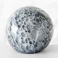 thumbnail image 2 of Bubble Fusion Ball Paperweight, Black, Gray and White, Hand Crafted Art Glass Orb, 3 1/4 Inches Diameter Ball, No Roll Flat Bottom (8 D cm), 2 of 2