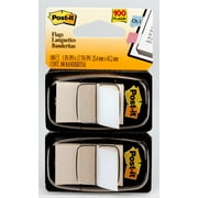 Standard Page Flags In Dispenser, White, 100 Flags/dispenser | Bundle of 5 Packs