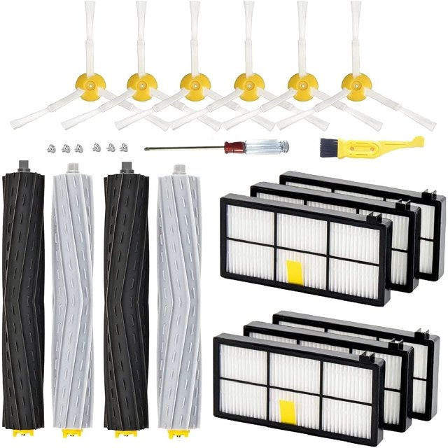 Juego de cepillos y accesorios compatibles con aspiradoras iRobot serie 800/900 - Incluye cepillo principal, laterales, filtro HEPA y herramientas de limpieza