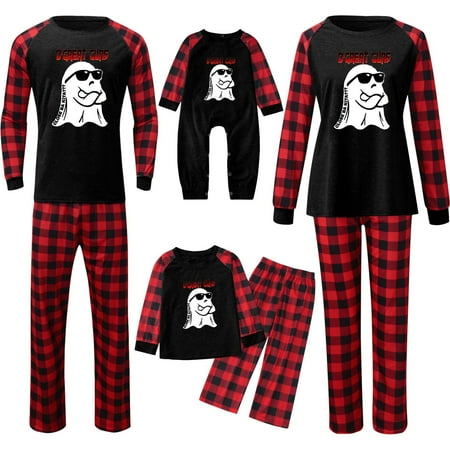

Daznico Family Halloween Pajamas Halloween Family Home Suit Set Plaid Patchwork Print Romper Home Suit(Baby) Halloween Family Pajamas(Size:Baby-18-24 Months)