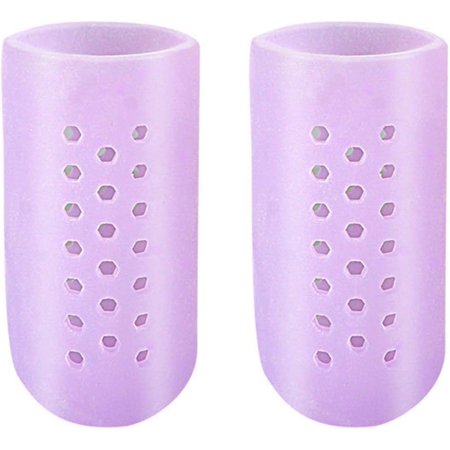 Gel Toe Protector Silicone Toe Caps Toe Sleeve Protectors Pain for Corns Blisters and Ingrowns Toenails Foot Soak (Purple, XS)