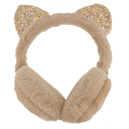 

NUOLUX Cat Ears Design Earmuffs Ear Warmer Winter Plush Ear Covers Headwear Winter Accessory for Girl Lady Keep Warm (Khaki)