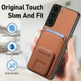 thumbnail image 5 of Allytech Card Holder Back Cover Case for Samsung Galaxy S23, PU Leather TPU Hybrid Kickstand Anti-Scratch Shockproof Slim Vintage Phone Case for Galaxy S23, Brown, 5 of 8