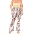 thumbnail image 3 of Women's Plus Size High Waisted Print Soft Stretch Palazzo Flare Pants, 3 of 5