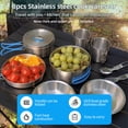 thumbnail image 2 of Juego de utensilios de cocina para acampar al aire libre, 2 personas, juego de acero inoxidable para acampar, 2 of 8
